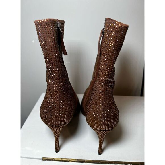 NEW Black Suede Studio Women's Brown Dahlia Embellished Pointed Boots Size 40 NW - Picture 10 of 10